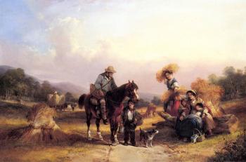 Snr William Shayer : Harvesters Resting